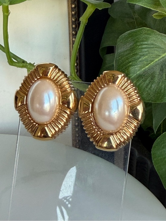 St. John Jewelry - ST JOHN Gold plated Faux Pearl Earrings